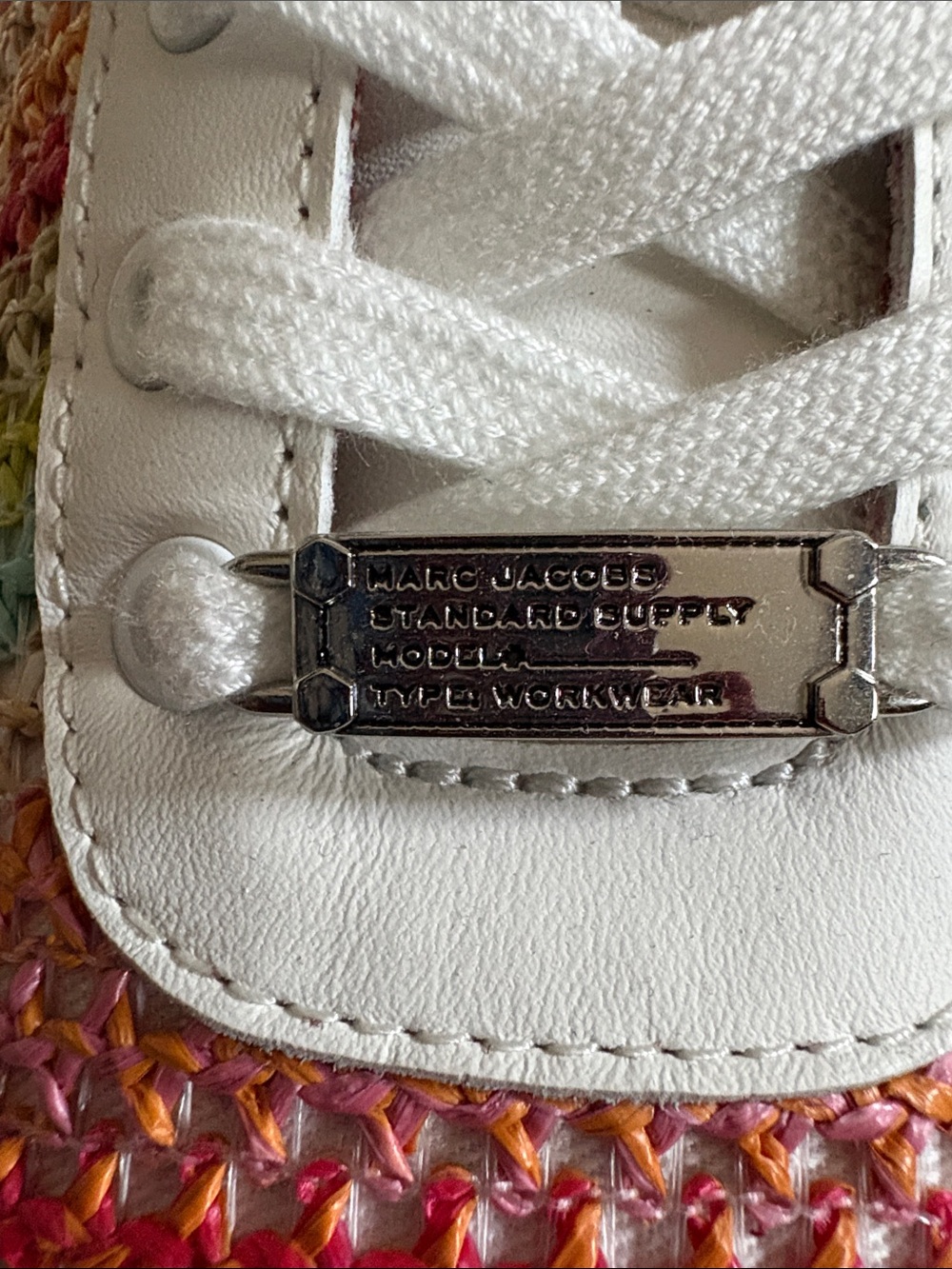 Marc Jacobs Rainbow Knit Sneakers with Burgundy Trim - Picture 2 of 7